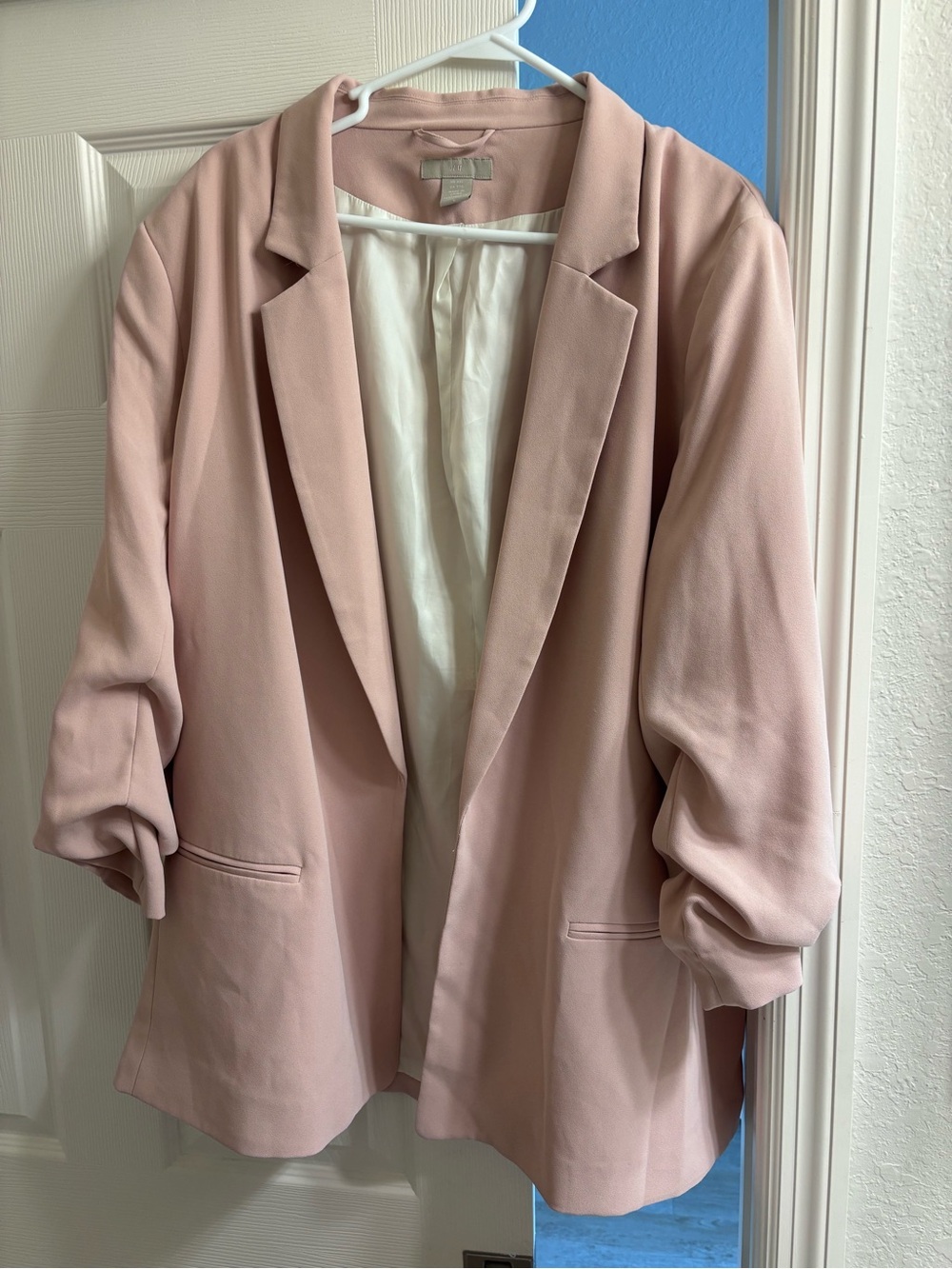 H&M Dusty Pink Open-Front Blazer Jacket